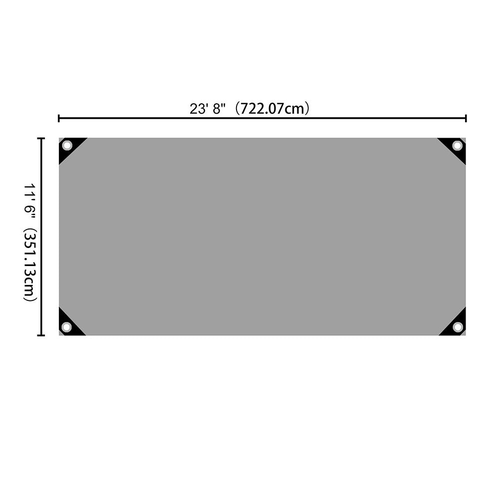 Yescom 12'x24' Heavy-Duty Poly Tarp Reinforced Canopy, Silver Image