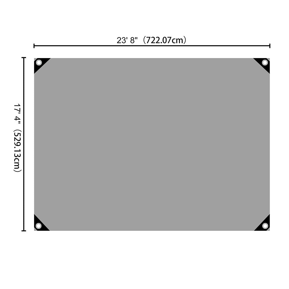 Yescom 18'x24' Heavy-Duty Poly Tarp Reinforced Canopy Silver Image