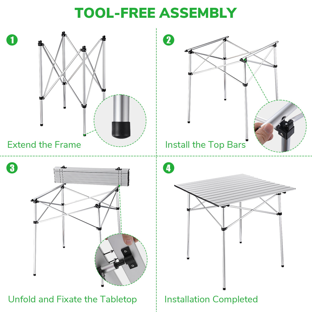 Yescom Roll-up Top Camp Folding Table Outdoor Desk Image