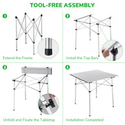 Yescom Roll-up Top Camp Folding Table Outdoor Desk Image