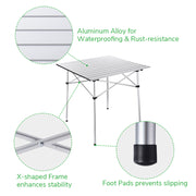 Yescom Roll-up Top Camp Folding Table Outdoor Desk Image