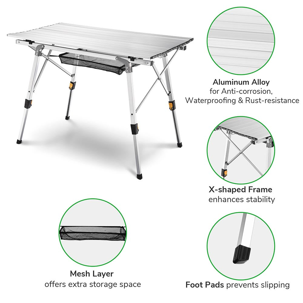 Yescom Picnic Folding Table Roll Up Camping Table 35"x20" Image