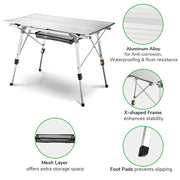 Yescom Picnic Folding Table Roll Up Camping Table 35"x20" Image