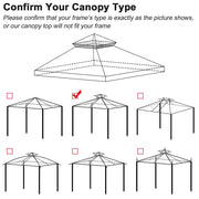 Yescom 8' x 8' Gazebo Canopy Replacement Top Color Optional Image