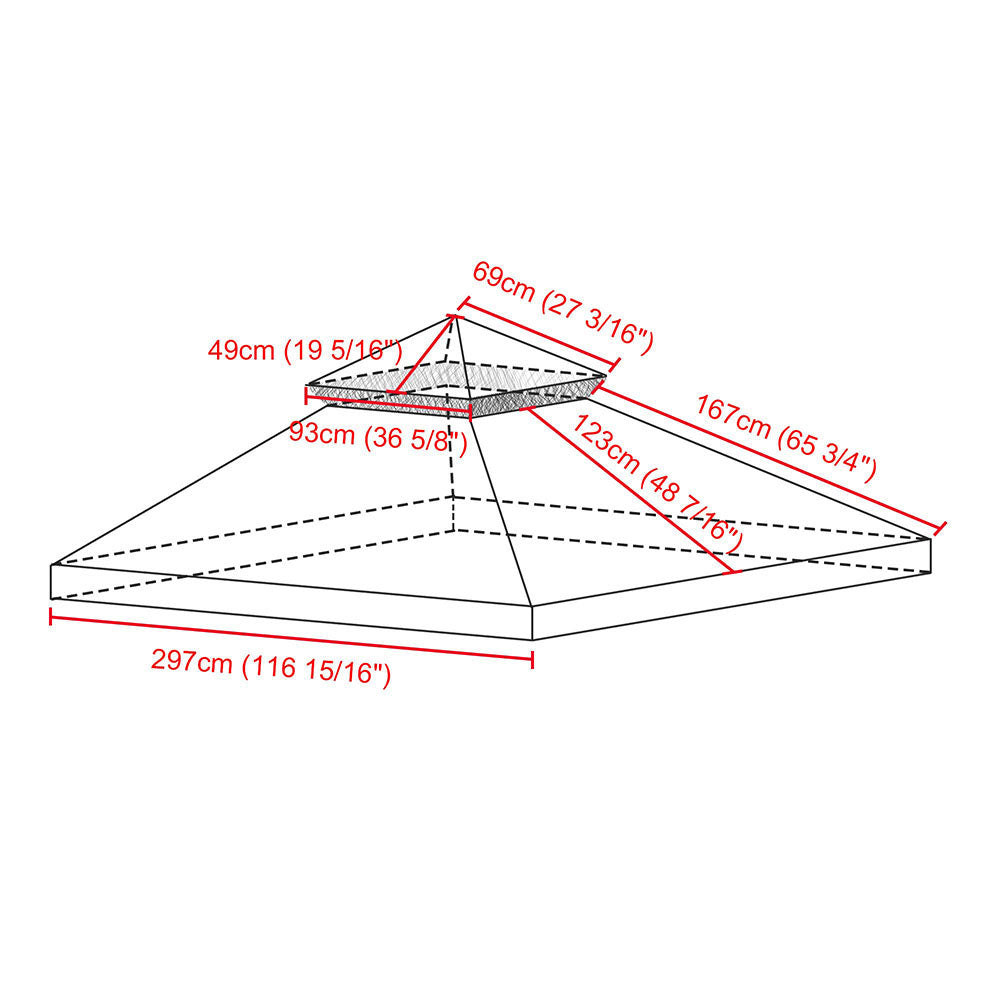 Yescom 10' x 10' Gazebo Replacement Canopy 2-Tier Image