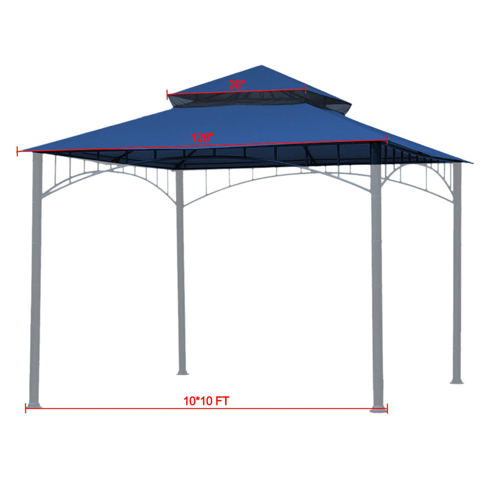 Yescom 10'x10' Gazebo Canopy Replacement Top for Summer Veranda Image