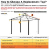 Yescom 10' x 10' Tan Canopy Replacement Top for Gazebo