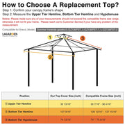 Yescom 10' x 10' Tan Canopy Replacement Top for Gazebo Image