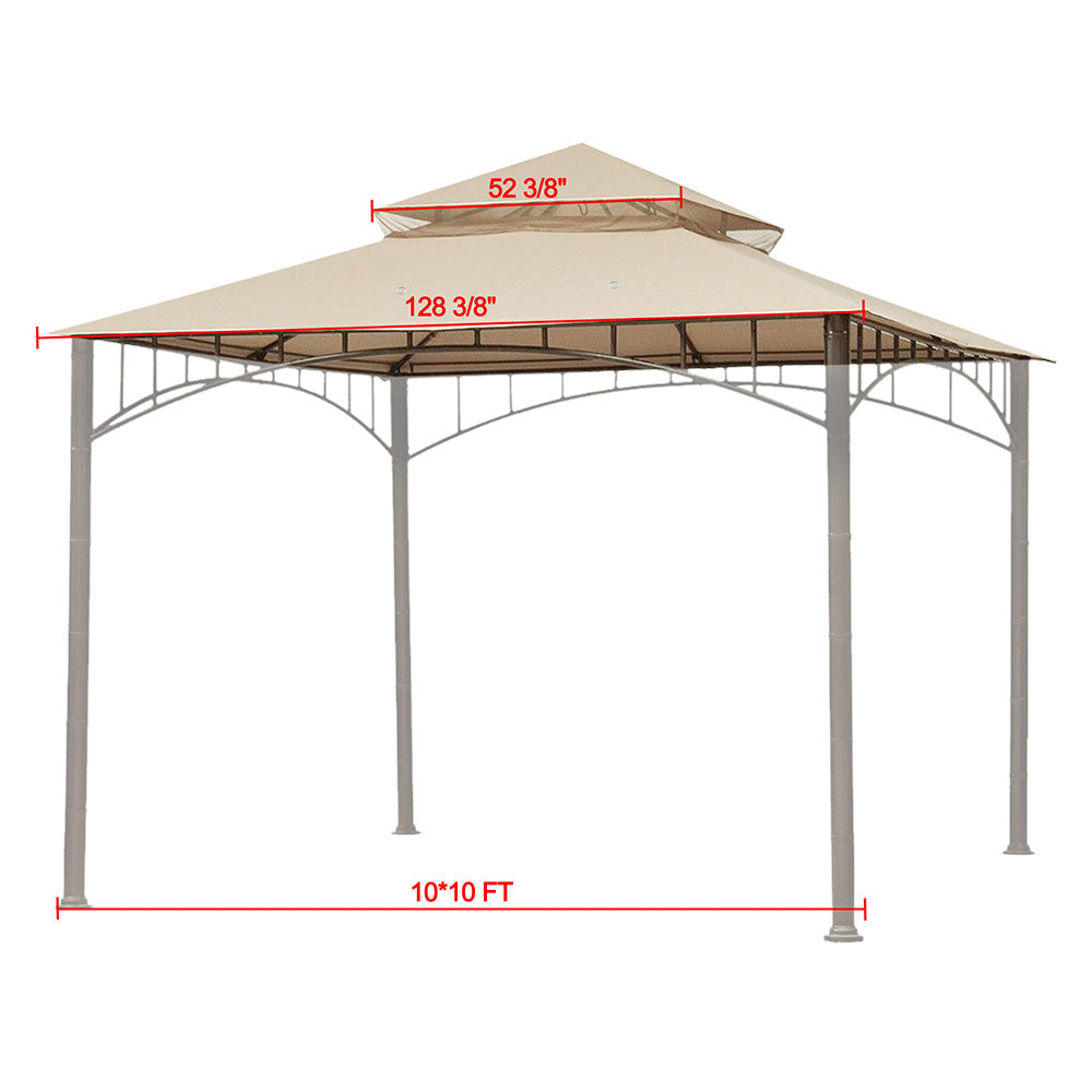 Yescom 10' x 10' Waterproof Gazebo Canopy Replacement Top 2-Tier Image