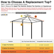 Yescom 10' x 10' Waterproof Gazebo Canopy Replacement Top 2-Tier Image