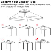 Yescom 10' x 10' Beige Gazebo Canopy Replacement Top 2-Tier Image