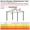 Yescom 2-tier 12Ft Gazebo Replacement for Harbor Gazebo GFS01250A