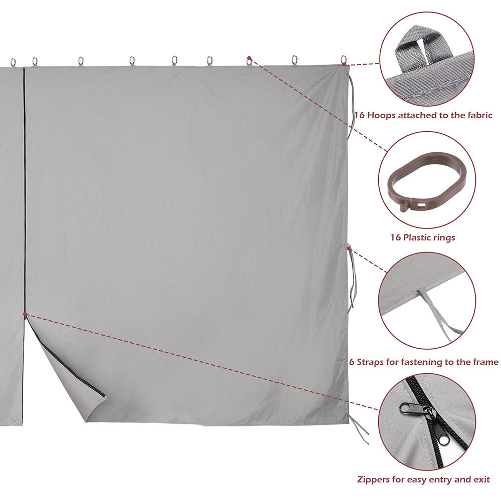 Yescom Gazebo Curtain 10x10ft Privacy Zip Side CPAI-84 Image