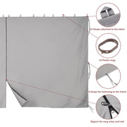 Yescom Gazebo Curtain 10x10ft Privacy Zip Side CPAI-84 Image