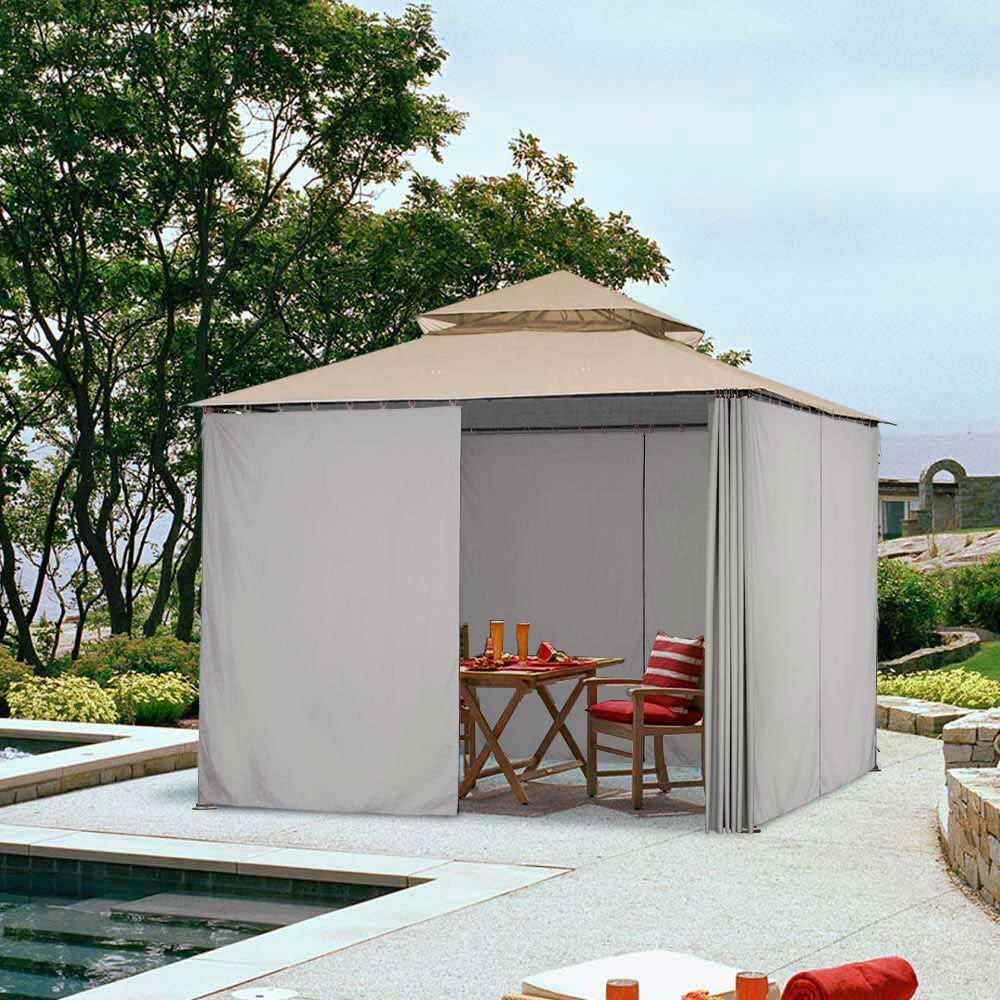 Yescom Gazebo Curtain 10x10ft Privacy Zip Side CPAI-84 Image