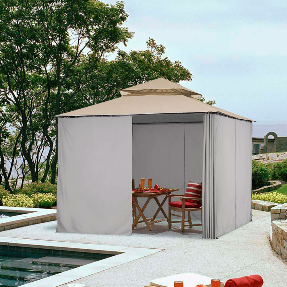 Yescom Gazebo Curtain 10x12ft Privacy Zip Side CPAI-84 Image