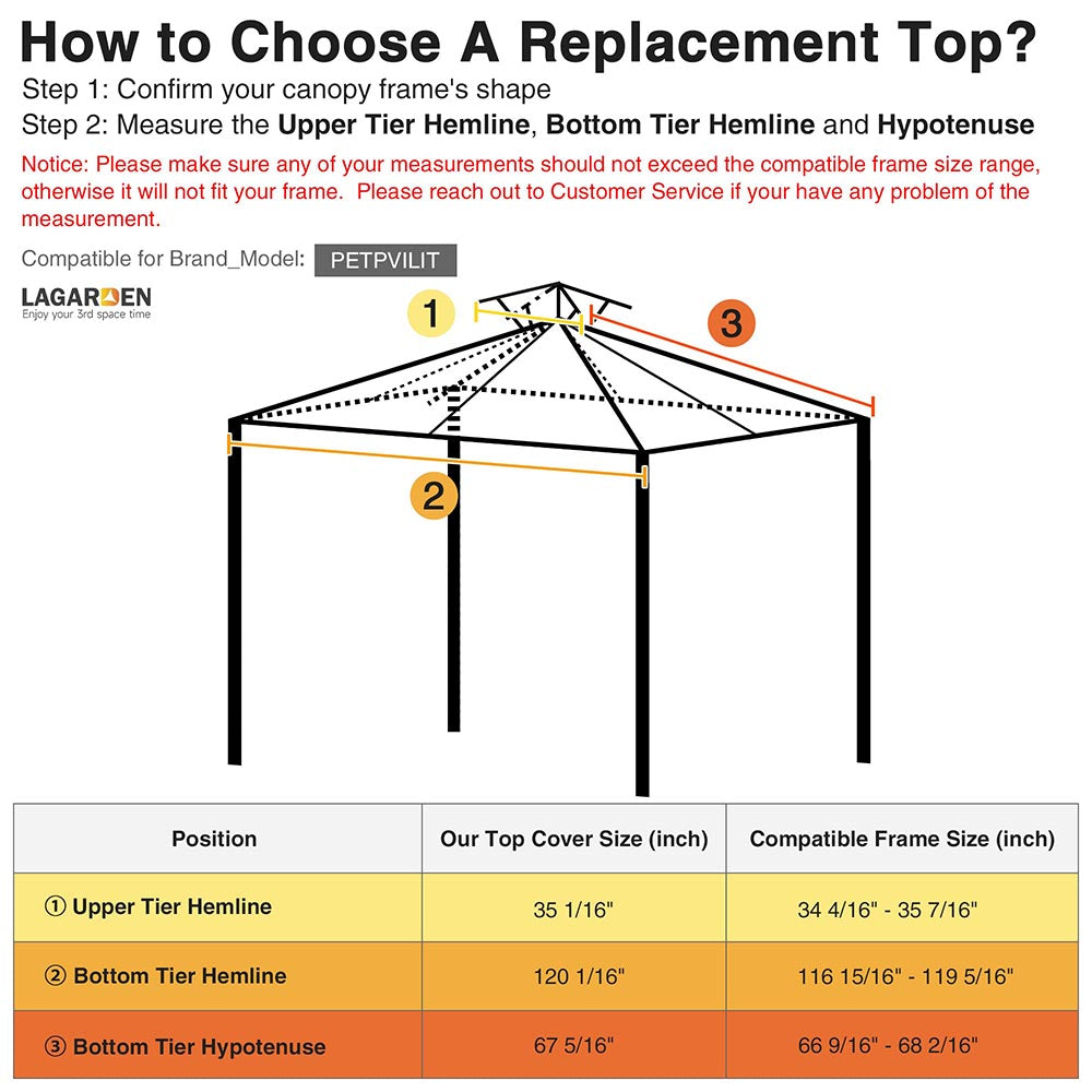 Yescom Petpvilit Canopy Replacement Top 2-Tier 10x10 Image