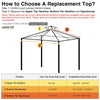 Yescom 10' x 10' Gazebo Canopy Replacement 2-Tier for Crescent