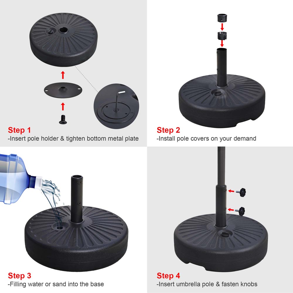 Yescom Outdoor Patio Umbrella Base Stand 62lbs (D1 7/8") Image