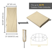 Yescom Patio Outdoor Umbrella Cover 15ft with Zipper & Rod Image