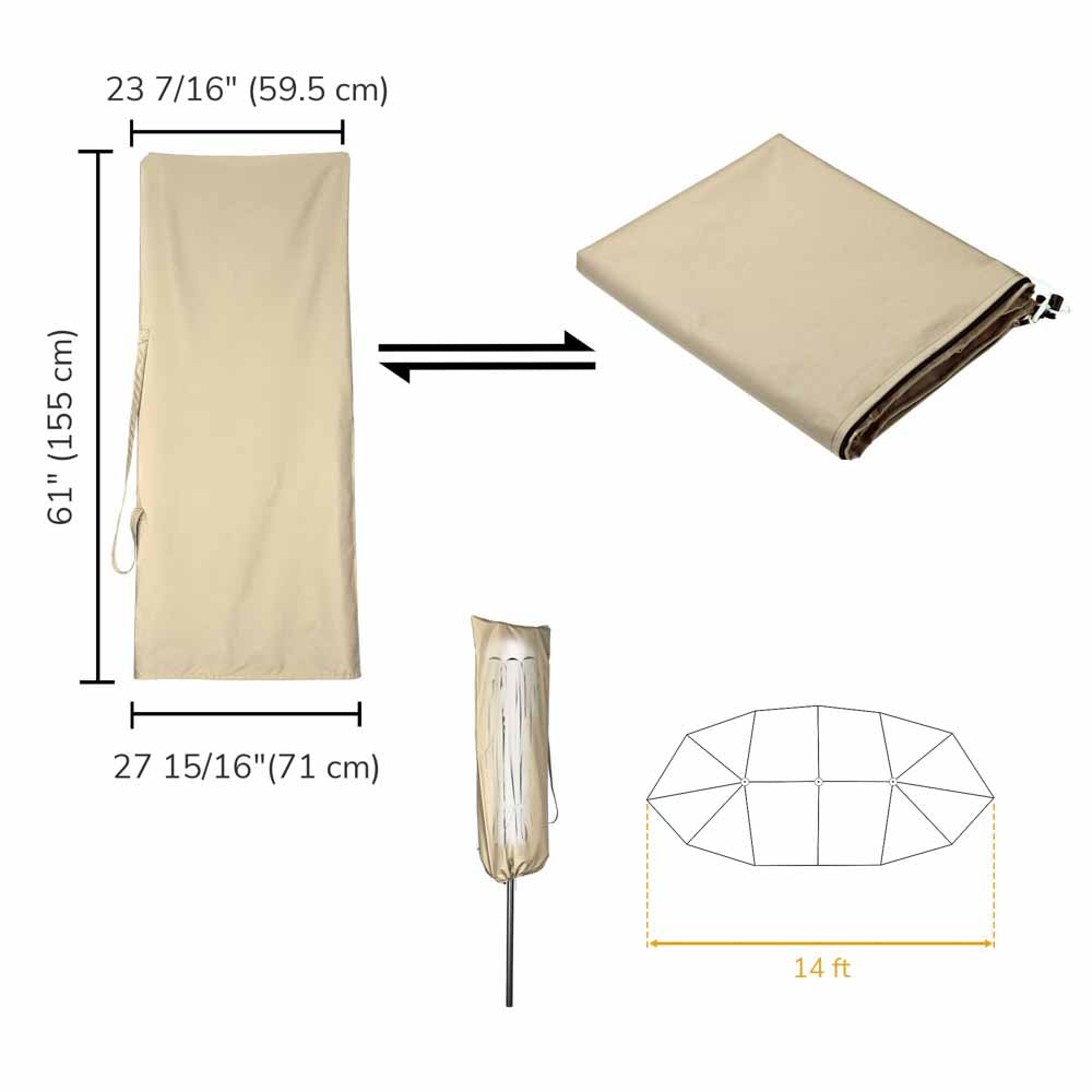 Yescom Patio Outdoor Umbrella Cover 15ft with Zipper & Rod Image