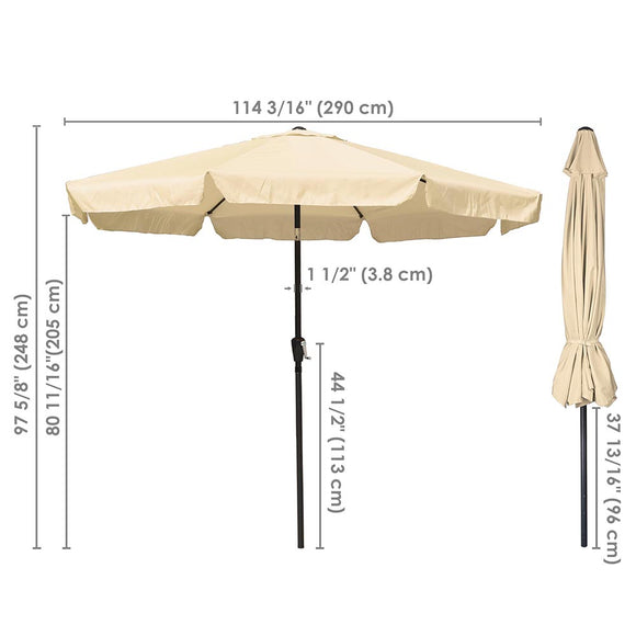 Yescom 10ft Patio Outdoor Market Umbrella Tilt Multiple Colors Image