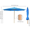 Yescom 13ft Patio Wood Market Umbrella Multiple Colors