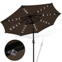 Yescom 9ft Solar LED Outdoor Market Tilt Patio Umbrella, Brown Image