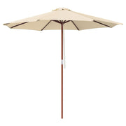 Yescom 9ft Patio Wood Market Umbrella Multiple Colors, Beige Image