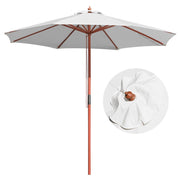 Yescom 9ft Patio Wood Market Umbrella Multiple Colors, White Image