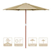 Yescom 9ft Patio Wood Market Umbrella Multiple Colors