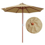 Yescom 9ft Patio Wood Market Umbrella Multiple Colors, Tan Image