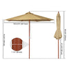 Yescom 9ft Patio Wood Market Umbrella Multiple Colors