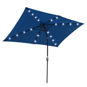 Yescom 10'X6.5' Solar Rectangle Outdoor Tilt Patio Umbrella Multiple Colors, Navy Image