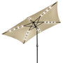 Yescom 10'X6.5' Solar Rectangle Outdoor Tilt Patio Umbrella Multiple Colors, Beige Image