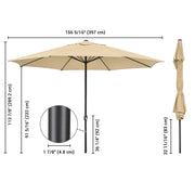 Yescom 13ft Outdoor Patio Market Garden Table Umbrella Color Optional Image