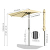 Yescom 10 ft Patio Outdoor Market Half Tilt Umbrella