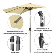 Yescom 10 ft Patio Outdoor Market Half Tilt Umbrella Image