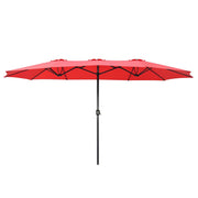 Yescom 15x9 ft Patio Rectangular Market Umbrella w/ Wind Vent, Red Image