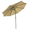 Yescom 9ft 8-Rib Patio Tilt Market Umbrella w/ 200gsm Canopy Tan