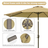 Yescom 9ft 8-Rib Patio Tilt Market Umbrella w/ 200gsm Canopy Tan