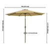 Yescom 9ft 8-Rib Patio Tilt Market Umbrella w/ 200gsm Canopy Tan