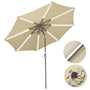 Yescom Solar Umbrella w/ Lights Tilt Market Umbrella 10ft 8-Rib, Beige Image