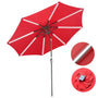 Yescom Solar Umbrella w/ Lights Tilt Market Umbrella 10ft 8-Rib, Red Image