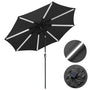 Yescom Solar Umbrella w/ Lights Tilt Market Umbrella 10ft 8-Rib, Black Image