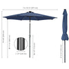 Yescom Solar Umbrella w/ Lights Tilt Market Umbrella 10ft 8-Rib