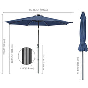 Yescom Solar Umbrella w/ Lights Tilt Market Umbrella 10ft 8-Rib Image