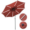 Yescom Solar Umbrella w/ Lights Tilt Market Umbrella 10ft 8-Rib