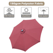 Yescom Solar Patio Umbrella w/ Lights Tilt Parasol Umbrella 9 ft 8-Rib Image