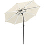 Yescom Solar Patio Umbrella w/ Lights Tilt Parasol Umbrella 9 ft 8-Rib, Light Beige Image